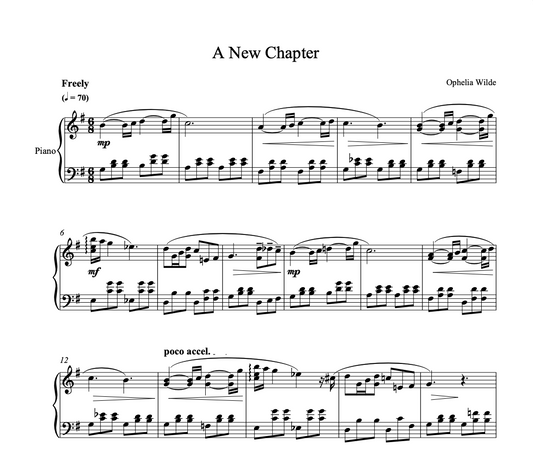 a new chapter - Piano Sheet Music