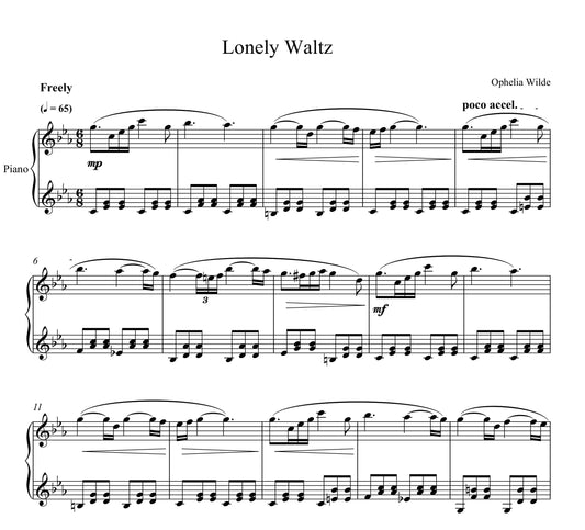 lonely waltz - Piano Sheet Music