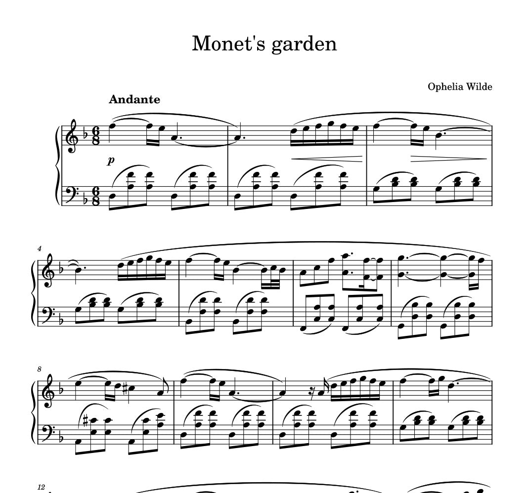 Monet's garden - Piano Sheet Music