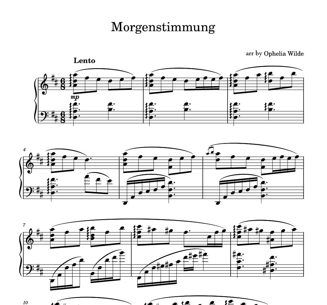 Morgenstimmung - Piano Sheet Music