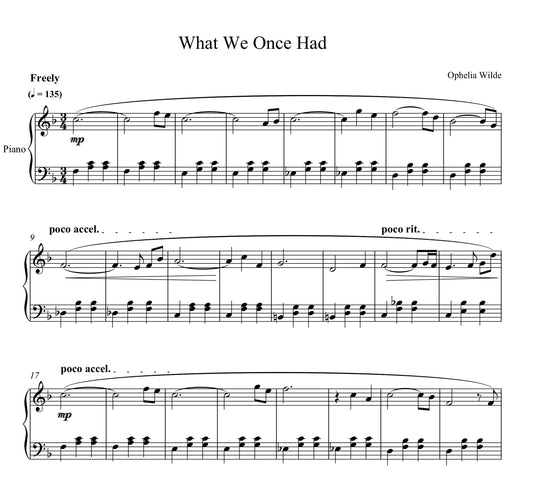 what we once had - Piano Sheet Music