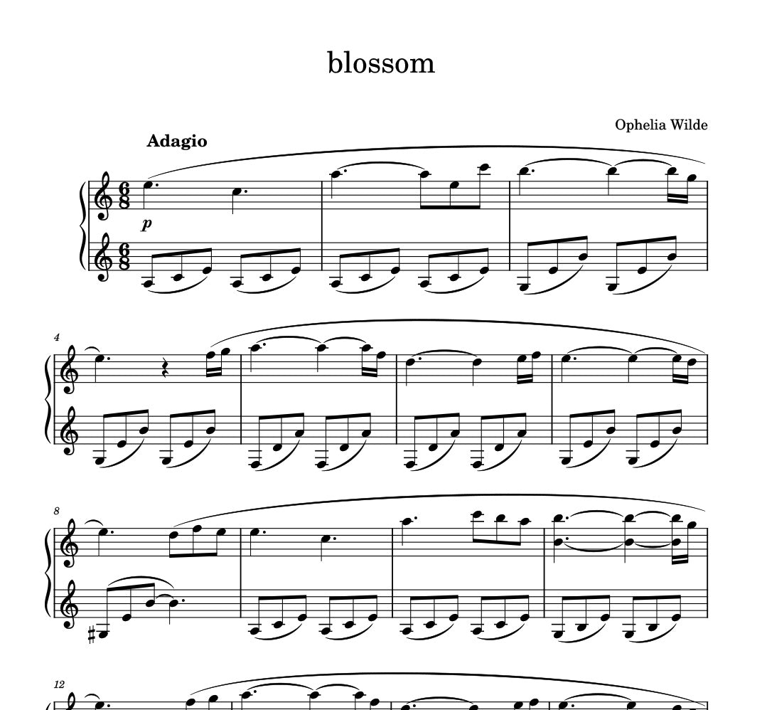 blossom - Piano Sheet Music