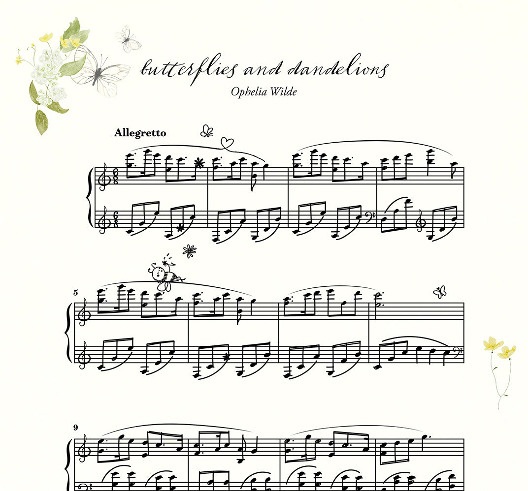 butterflies-and-dandelions-piano-sheet-music-ophelia-wilde for Free Printable Piano Music Sheets butterflies and dandelions - Piano Sheet Music – Ophelia Wilde for Free Printable Piano Music Sheets