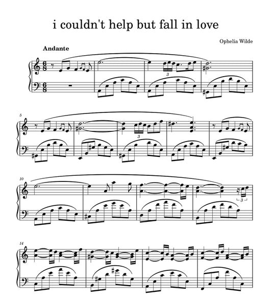 i couldn't help but fall in love - Piano Sheet Music