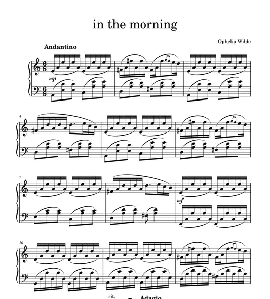 in the morning - Piano Sheet Music