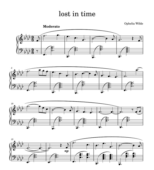 lost in time - Piano Sheet Music