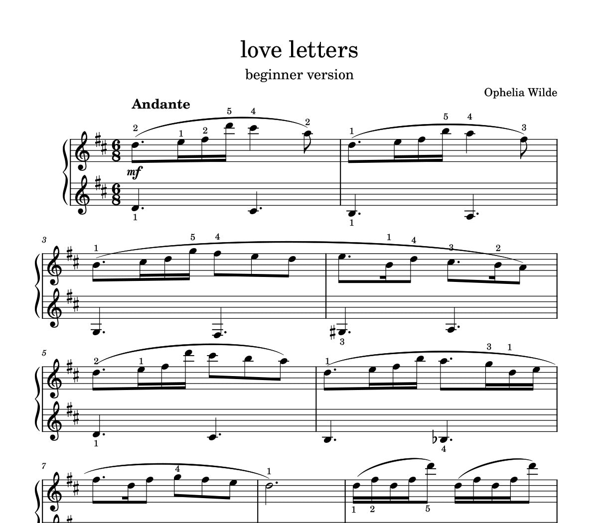 love letters- Piano Sheet Music