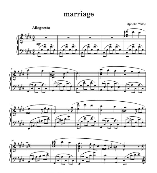 marriage - Piano Sheet Music