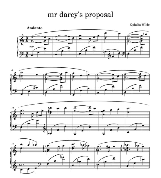 mr darcy's proposal - Piano Sheet Music