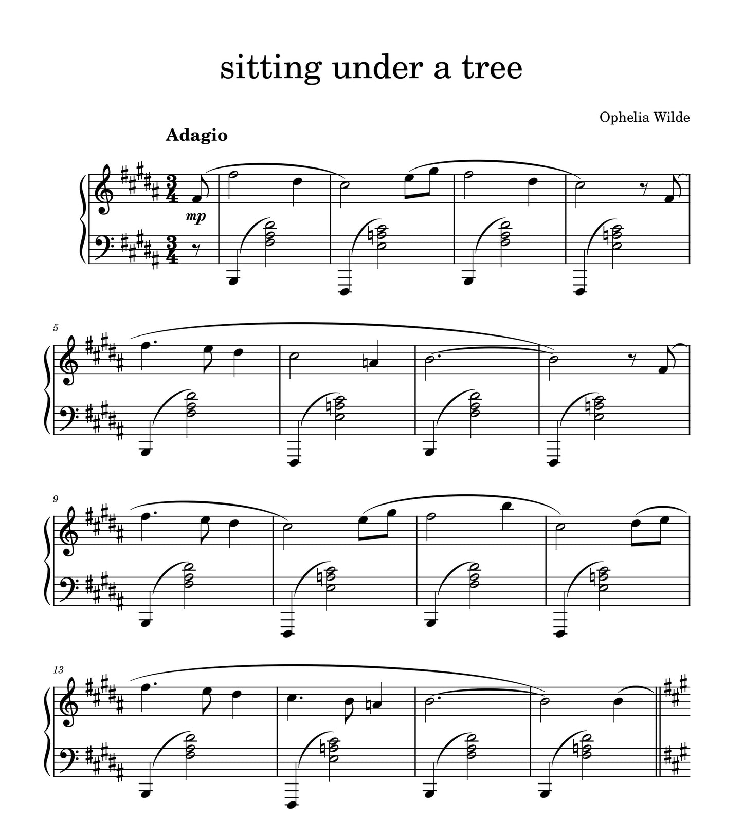 sitting under a tree - Piano Sheet Music