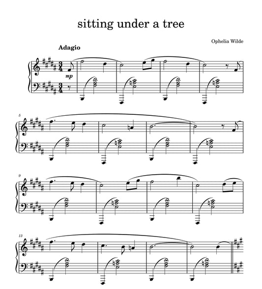sitting under a tree - Piano Sheet Music