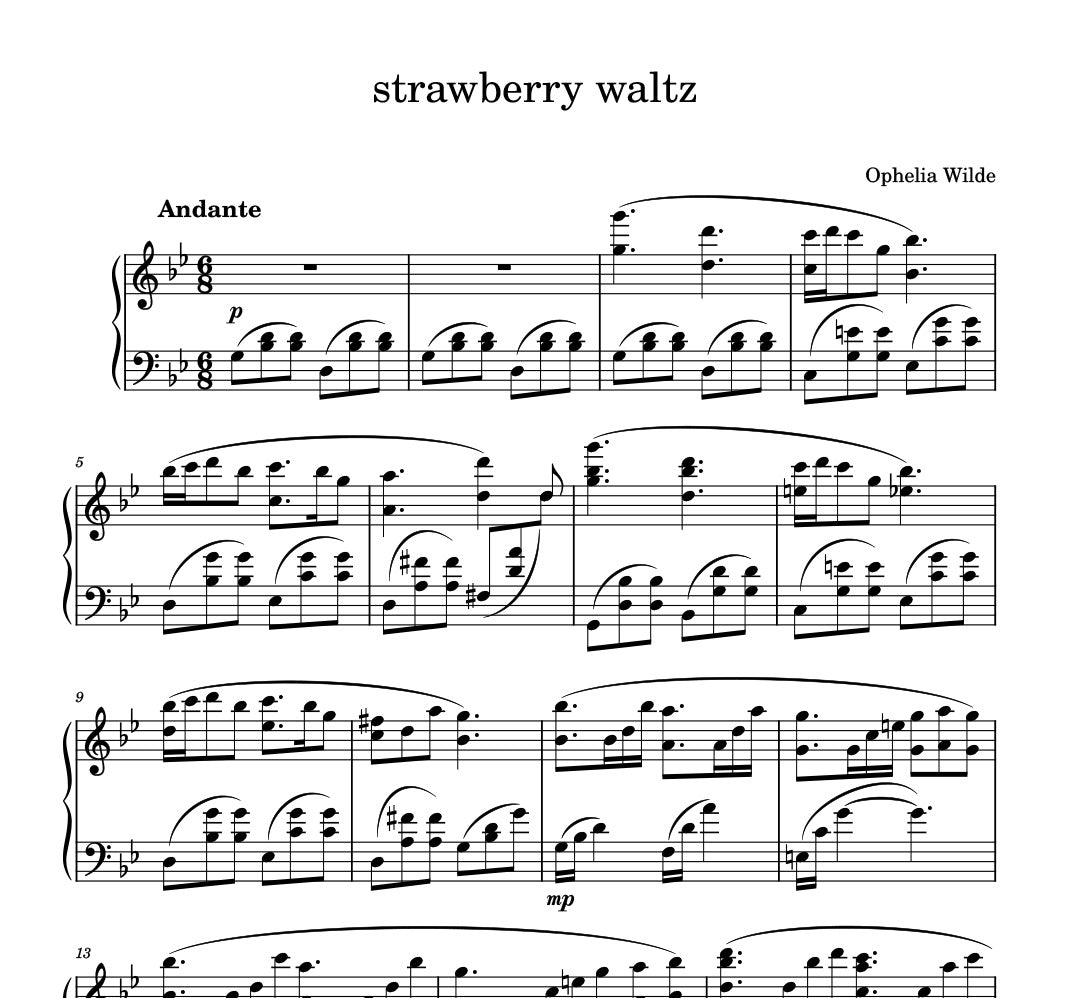 strawberry waltz - Piano Sheet Music