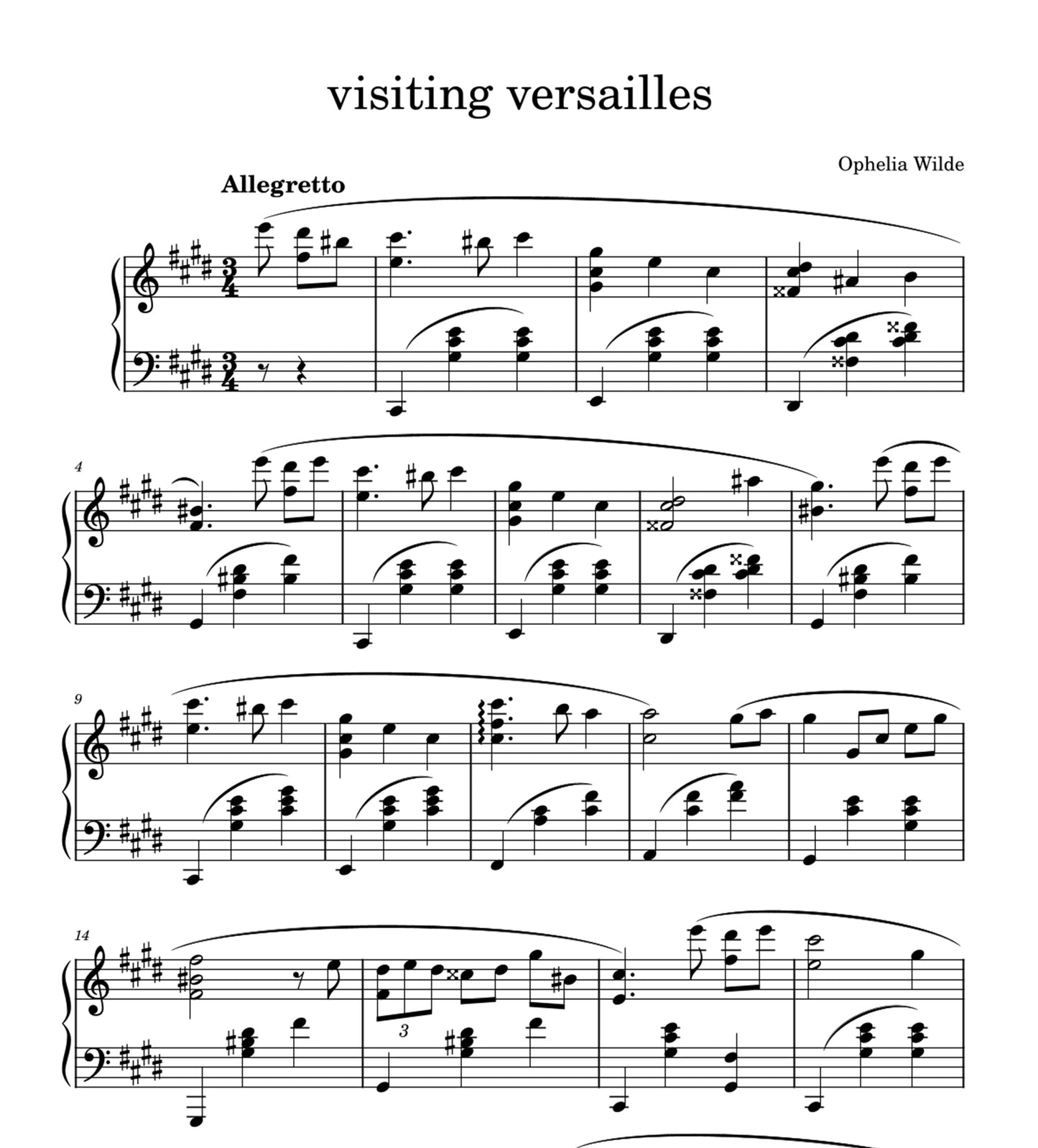 visiting versailles - Piano Sheet Music