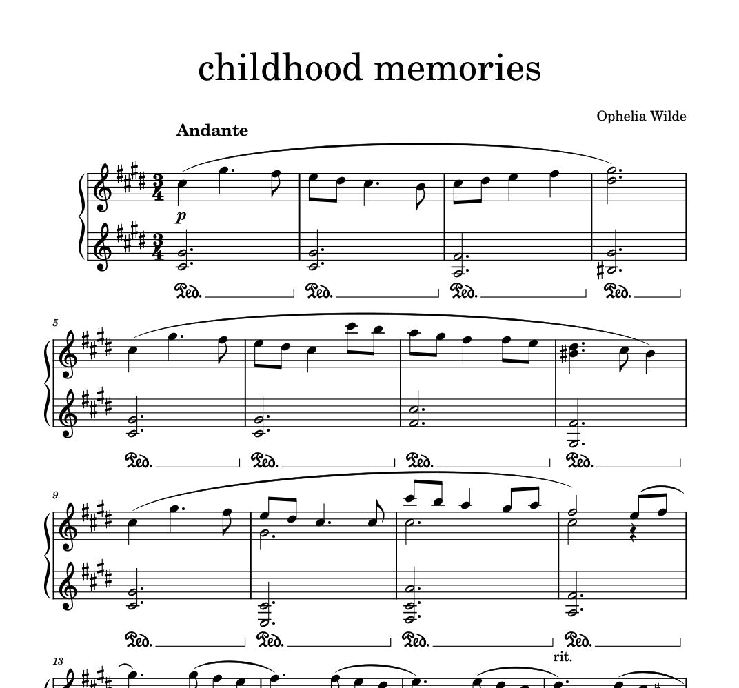 childhood memories - Piano Sheet Music