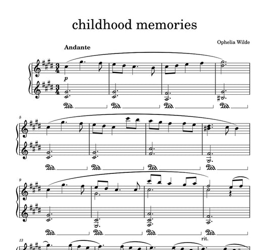 childhood memories - Piano Sheet Music