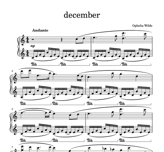 december - Piano Sheet Music