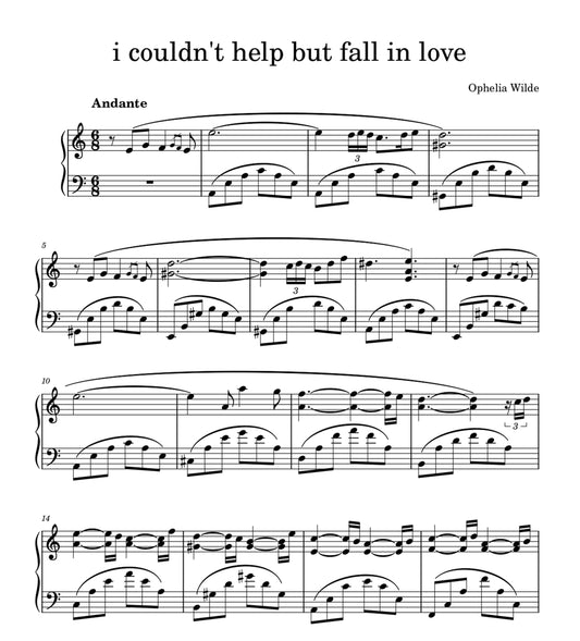 i couldn't help but fall in love - Piano Sheet Music