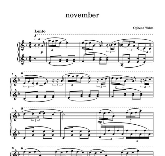 november - Piano Sheet Music
