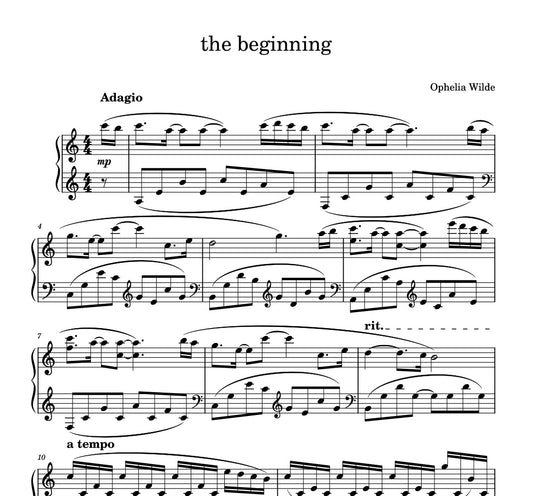 the beginning - Piano Sheet Music