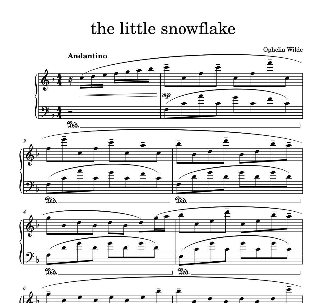 the little snowflake - Piano Sheet Music