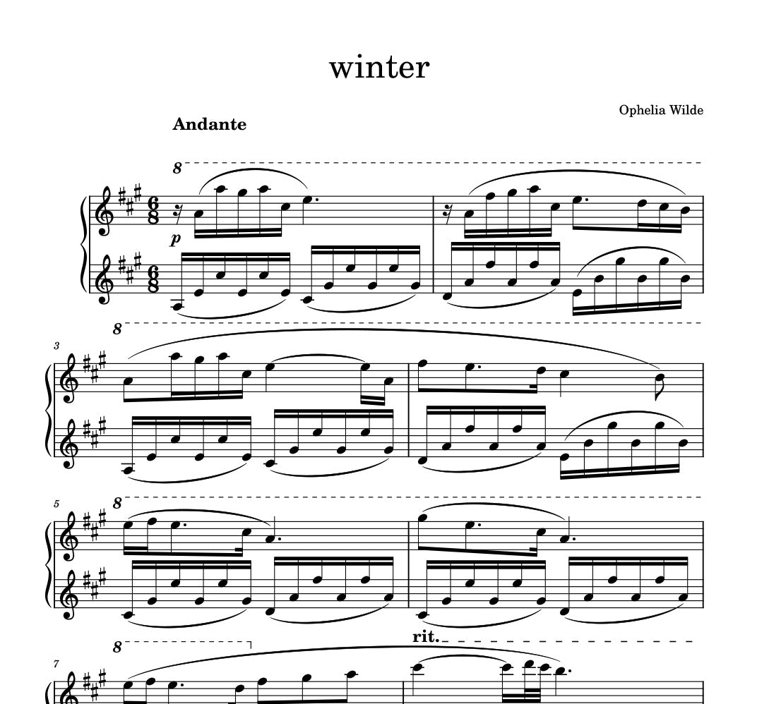 seasons - Piano Sheet Music